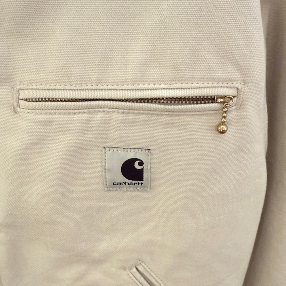 Carhartt Cream Jacket with Brown Corduroy Collar - Picture 3 of 5